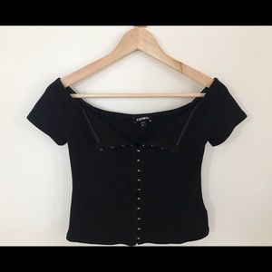 Black Express crop top (brand new, with tag)